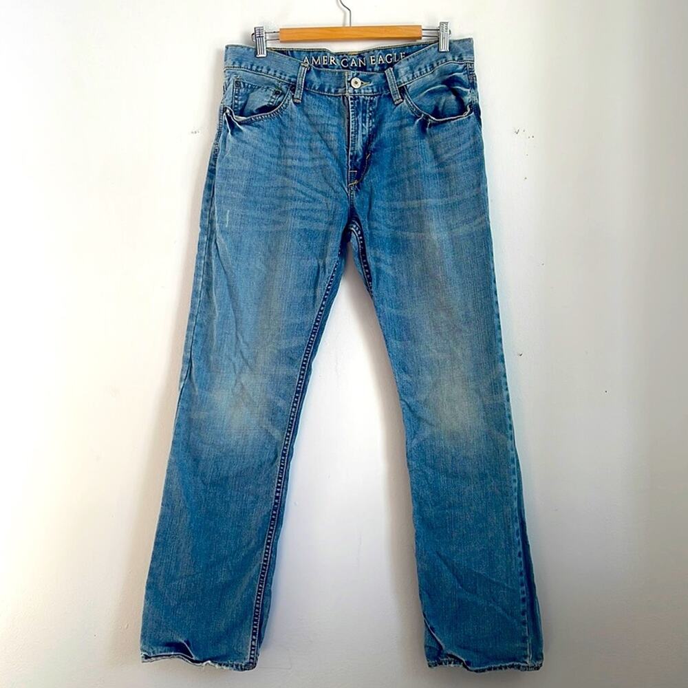 American Eagle Straight distressed denim jeans sz 34/34